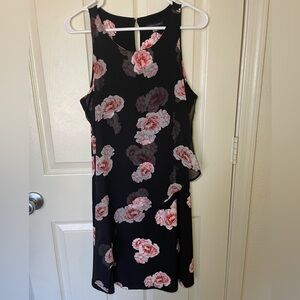Tommy Hilfiger sleeveless dress Size 8 Color Black with pink roses
